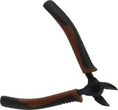 Paramount - 5" OAL, 5/64" Capacity, Semi-Flush Diagonal Cutter - 5/8" Jaw Length, Tapered Head, Plastic Dipped Handle - Exact Tooling