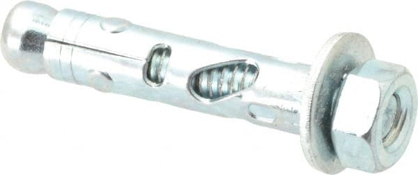 Powers Fasteners - 5/16" Diam, 5/16" Drill, 1-1/2" OAL, 1/2" Min Embedment Sleeve Concrete Anchor - 1018 Steel, Hex Nut Head, Hex Drive - Exact Tooling