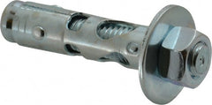 Powers Fasteners - 5/8" Diam, 5/8" Drill, 2-1/4" OAL, Sleeve Concrete Anchor - 1018 Steel, Hex Nut Head, Hex Drive - Exact Tooling