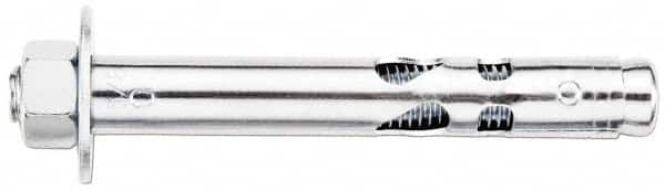 Powers Fasteners - 3/8" Diam, 3/8" Drill, 3" OAL, 1/2" Min Embedment Sleeve Concrete Anchor - 1018 Steel, Hex Nut Head, Hex Drive - Exact Tooling