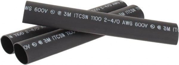 3M - 9" Long, 4:1, Polyolefin Heat Shrink Electrical Tubing - Black - Exact Tooling