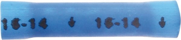 3M - 16 to 14 AWG Compatible, Vinyl Fully Insulated, Crimp-On Butt Splice Terminal - 2 Wire Entries, 1.08" OAL, Blue - Exact Tooling