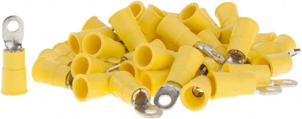 3M - 12-10 AWG Partially Insulated Crimp Connection Circular Ring Terminal - #6 Stud, 1.03" OAL x 0.38" Wide, Copper Contact - Exact Tooling