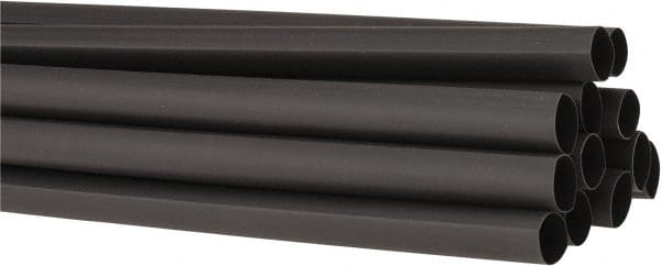 3M - 48" Long, 2:1, Polyolefin Heat Shrink Electrical Tubing - Black - Exact Tooling