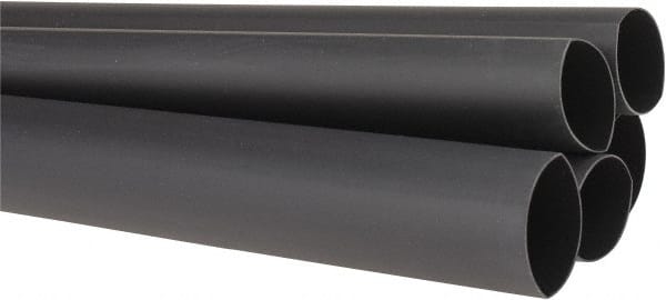 3M - 48" Long, 2:1, Polyolefin Heat Shrink Electrical Tubing - Black - Exact Tooling