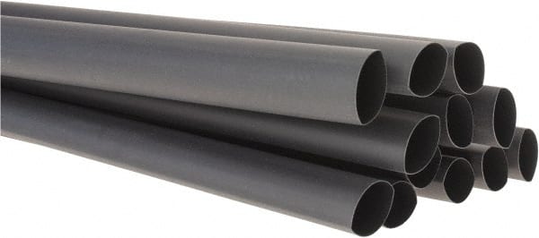 3M - 48" Long, 2:1, Polyolefin Heat Shrink Electrical Tubing - Black - Exact Tooling