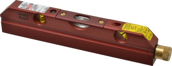 Laser Tools Co. - 1 Beam 500' Max Range Torpedo Laser Level - Green Beam, 1/8" at 100' Accuracy, 6-3/4" Long x 1-3/8" Wide x 5/8" High, Battery Not Included - Exact Tooling