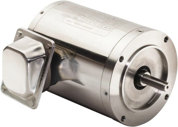 Boston Gear - 0.75 hp, TENV Enclosure, T-Stat Thermal Protection, 1,720 RPM, 230/460 Volt, 50/60 Hz, Three Phase Motor - Size 56C Frame, C-Face Mount, 1 Speed, Ball Bearings, 2.44/1.22 Full Load Amps, F Class Insulation, Reversible - Exact Tooling
