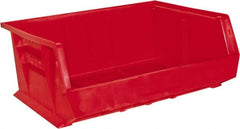 Durham - 14-5/8" Deep, Red Plastic Hang and Stack Bins - 7" High x 16-3/4" Wide x 14-5/8" Long - Exact Tooling