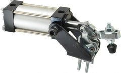 Gibraltar - 200 Lb Inner Hold Capacity, Vert Mount, Air Power Hold-Down Toggle Clamp - 1/8 NPT Port, 95° Bar Opening, 1.06" Height Under Bar - Exact Tooling