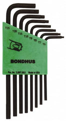 Bondhus - 8 Piece T6 to T25 L-Key Long Arm Torx Key Set - Exact Tooling