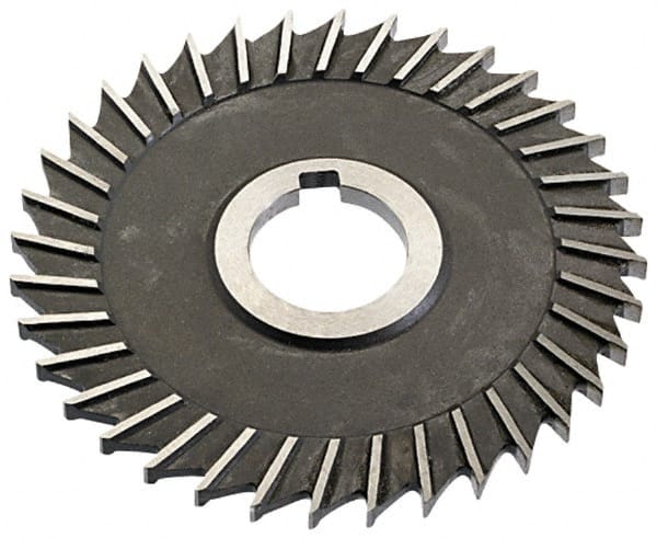 Value Collection - 5" Blade Diam x 1/16" Blade Thickness, 1" Hole, 40 Teeth, High Speed Steel Side Chip Saw - Straight Tooth, Arbor Connection, Right Hand Cut, Uncoated, with Keyway - Exact Tooling