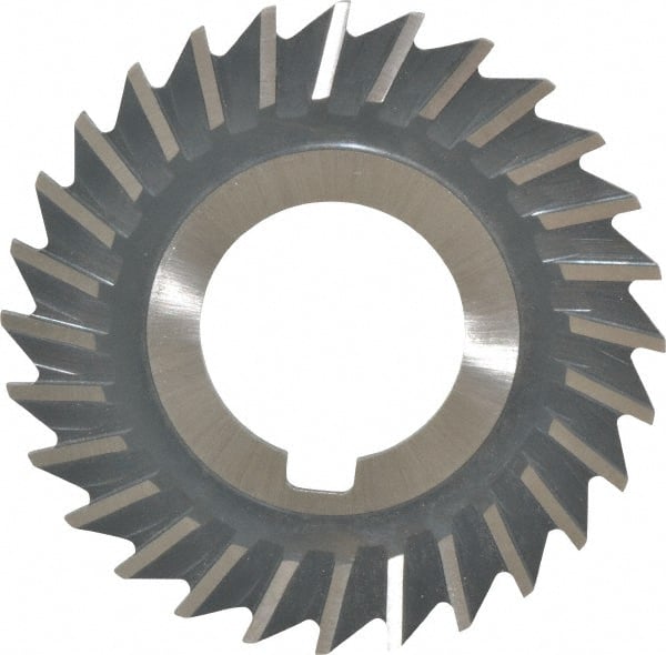 Value Collection - 2-1/2" Blade Diam x 1/16" Blade Thickness, 1" Hole, 28 Teeth, High Speed Steel Side Chip Saw - Straight Tooth, Arbor Connection, Right Hand Cut, Uncoated, with Keyway - Exact Tooling