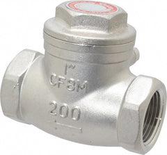 Sharpe Valves - 1" Stainless Steel Check Valve - FNPT x FNPT, 200 WOG - Exact Tooling