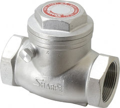 Sharpe Valves - 1-1/2" Stainless Steel Check Valve - FNPT x FNPT, 200 WOG - Exact Tooling