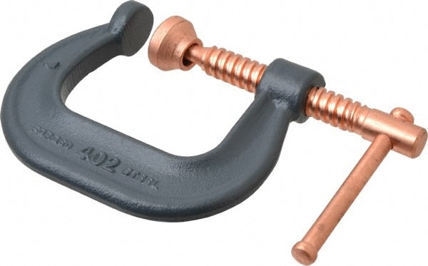 Wilton - Regular-Duty 2-1/8" Max Opening, 2-5/8" Throat Depth, Forged Steel Standard C-Clamp - 3,500 Lb Capacity, 0" Min Opening, Deep Throat - Exact Tooling