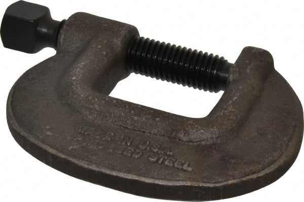 Wilton - Extra Heavy-Duty 1-3/4" Max Opening, 1-3/16" Throat Depth, Forged Steel Standard C-Clamp - 8,750 Lb Capacity, 0" Min Opening, Standard Throat Depth, Cold Drawn Steel Screw - Exact Tooling