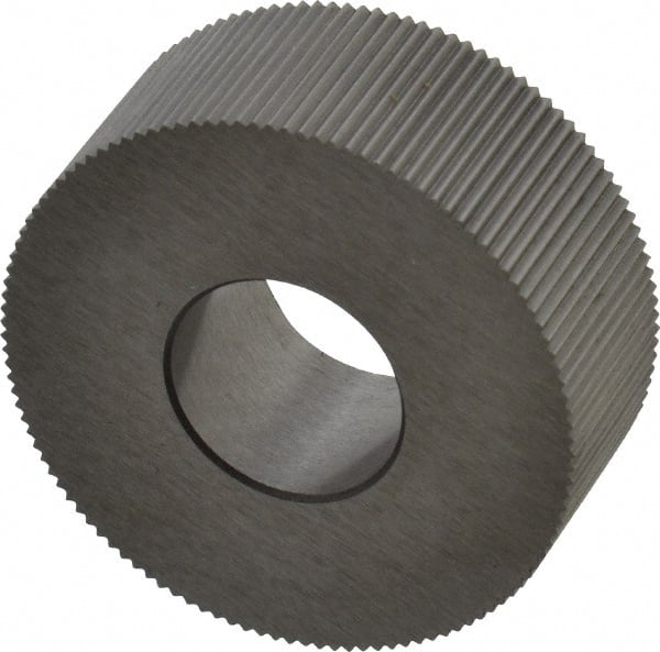 Made in USA - 1-1/4" Diam, 90° Tooth Angle, 30 TPI, Standard (Shape), Form Type High Speed Steel Straight Knurl Wheel - 1/2" Face Width, 1/2" Hole, Circular Pitch, Bright Finish, Series PH - Exact Tooling