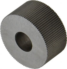 Made in USA - 3/4" Diam, 80° Tooth Angle, Standard (Shape), Form Type High Speed Steel Straight Knurl Wheel - 3/8" Face Width, 1/4" Hole, 128 Diametral Pitch, Bright Finish, Series KP - Exact Tooling