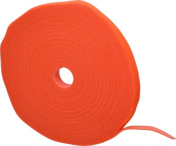 SpeedTech - 75' Long Orange Nylon & Polyethylene Hook & Loop Strap - 50 Lb Tensile Strength - Exact Tooling