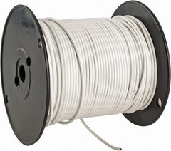 Made in USA - 14 AWG, 41 Strand, 500' OAL, Tinned Copper Hook Up Wire - White PVC Jacket, 0.136" Diam - Exact Tooling