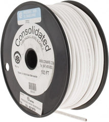 Made in USA - 12 AWG, 65 Strand, 100' OAL, Tinned Copper Hook Up Wire - White PVC Jacket, 0.155" Diam - Exact Tooling