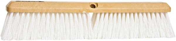PRO-SOURCE - 18" General Purpose Polypropylene Push Broom - 3" Bristle Length, Plastic Block, Threaded Handle Connection, Handle Sold Separately - Exact Tooling