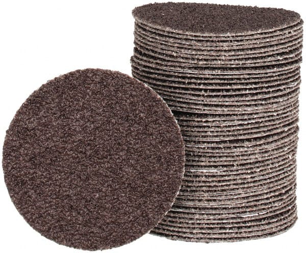 Tru-Maxx - 3" Diam, 36 Grit Aluminum Oxide Adhesive PSA Disc - Very Coarse Grade, X Weighted Cloth Backing, For Right Angle/Vertical Shaft Portable Grinders - Exact Tooling