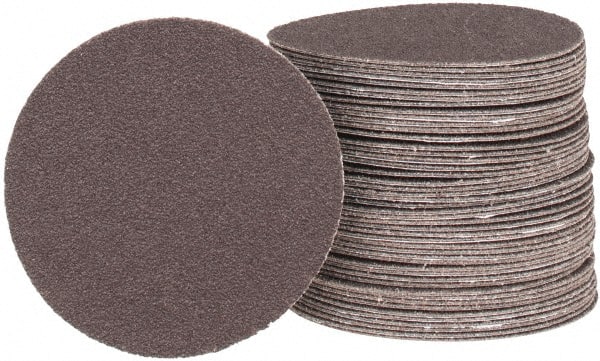 Tru-Maxx - 3" Diam, 100 Grit Aluminum Oxide Adhesive PSA Disc - Fine Grade, X Weighted Cloth Backing, For Right Angle/Vertical Shaft Portable Grinders - Exact Tooling