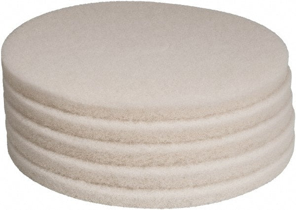 PRO-SOURCE - Polishing Pad - 19" Machine, White Pad, Polyester - Exact Tooling