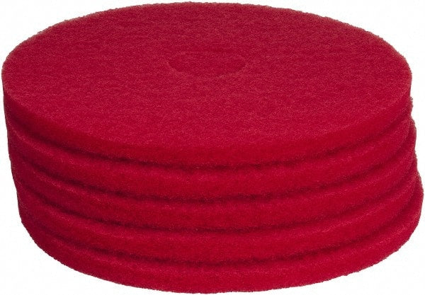 PRO-SOURCE - Polishing Pad - 17" Machine, Red Pad, Polyester - Exact Tooling