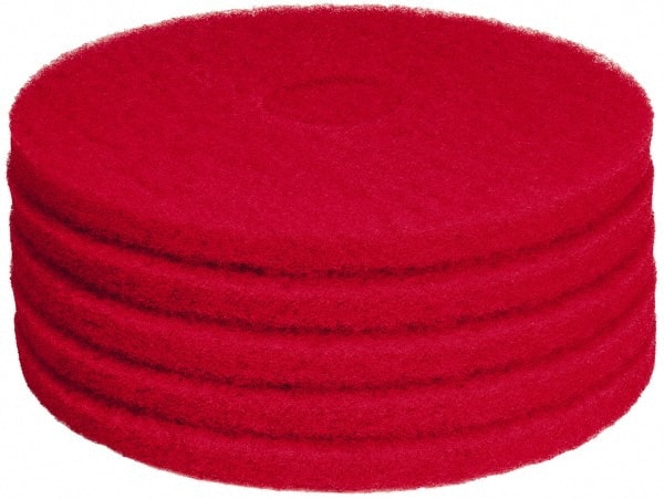 PRO-SOURCE - Polishing Pad - 15" Machine, Red Pad, Polyester - Exact Tooling
