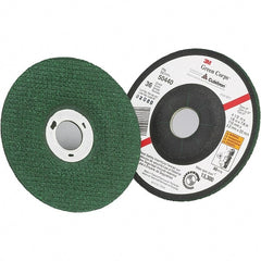 3M - 46 Grit, 4-1/2" Wheel Diam, 1/8" Wheel Thickness, 7/8" Arbor Hole, Type 27 Depressed Center Wheel - Ceramic - Exact Tooling