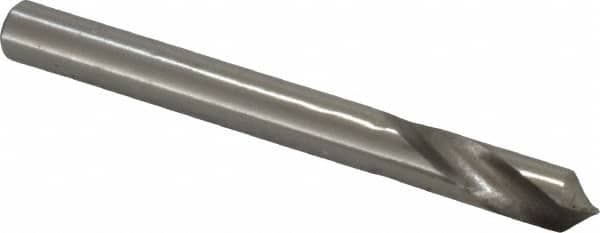 Precision Twist Drill - 1/4" Body Diam, 90° Point, High Speed Steel, 2-1/2" Overall Length, Spotting Drill - Exact Tooling
