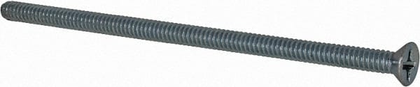 Value Collection - #6-32 UNC, 3" OAL Phillips Drive Machine Screw - Flat Head, Grade 2 Steel, Zinc-Plated Finish, Without Washer - Exact Tooling