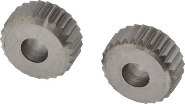 Made in USA - 5/8" Diam, 90° Tooth Angle, 14 TPI, Beveled Face, Form Type High Speed Steel Straight Knurl Wheel - 3/16" Face Width, 7/32" Hole, Circular Pitch, Series GR - Exact Tooling