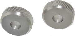 Made in USA - 3/8 Inch Face Width, 1 Inch Diameter, High Speed Steel Knurl Wheel Set - 5/16 Inch Hole Diameter, Beveled Face Knurl, Left and Right Hand Diagonal Pattern, Form, OU Series - Exact Tooling