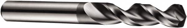 DORMER - 19/64" 130° Parabolic Flute Cobalt Screw Machine Drill Bit - AlCrN Finish, Right Hand Cut, 40mm Flute Length, 70mm OAL, PFX Point, Straight Shank - Exact Tooling