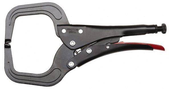 Proto - 11-3/16" OAL C-Clamp Locking Pliers - 15/32" Jaw Width, 3-45/64" Jaw Depth, 3-15/16" Jaw Opening, Standard Handle - Exact Tooling