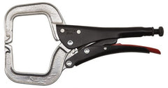 Proto - 11-3/8" OAL C-Clamp Locking Pliers - 15/32" Jaw Width, 3-9/64" Jaw Depth, 3-17/32" Jaw Opening, Standard Handle - Exact Tooling
