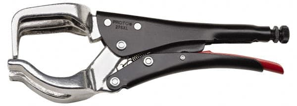 Proto - 9-9/16" OAL Standard Jaw U-Clamp Weld Locking Pliers - 2-3/4" Jaw Width, 2-3/4" Jaw Depth, 3-1/2" Jaw Opening, Standard Handle - Exact Tooling