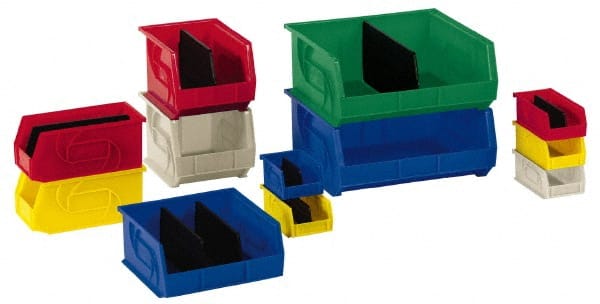 LEWISBins+ - 40 Lb. Load Capacity, 10-3/4" Deep, Gray Polypropylene Hopper Stacking Bin - 7" High x 8-1/4" Wide x 10-3/4" Long - Exact Tooling
