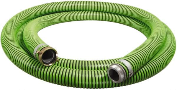 Alliance Hose & Rubber - -40 to 180°F, 1-1/2" Inside x 1.78" Outside Diam, Thermoplastic Rubber with Polyethylene Helix Liquid Suction & Discharge Hose - Green & Black, 20' Long, 29 Vacuum Rating, 50 psi Working & 150 psi Brust Pressure - Exact Tooling
