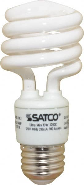 Value Collection - 13 Watt Fluorescent Residential/Office Medium Screw Lamp - 2,700°K Color Temp, 900 Lumens, T2, 12,000 hr Avg Life - Exact Tooling