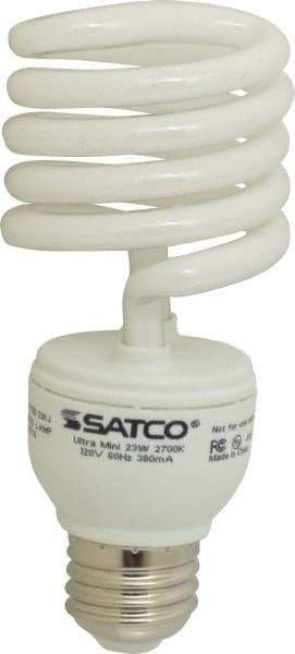 Value Collection - 23 Watt Fluorescent Residential/Office Medium Screw Lamp - 2,700°K Color Temp, 1,600 Lumens, T2, 12,000 hr Avg Life - Exact Tooling