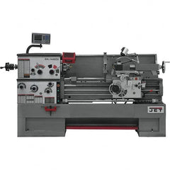 Jet - 14" Swing, 40" Between Centers, 230 Volt, Triple Phase Engine Lathe - 7MT Taper, 7-1/2 hp, 25 to 1,800 RPM, 3-1/8" Bore Diam, 40" Deep x 47" High x 97-1/2" Long - Exact Tooling