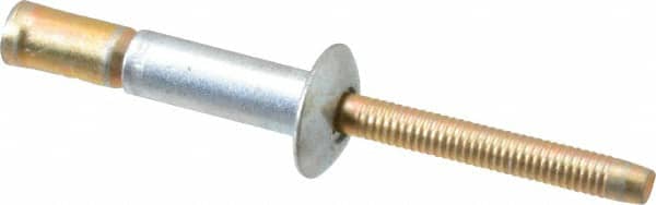RivetKing - Size 810 Dome Head Steel Structural with Locking Stem Blind Rivet - Steel Mandrel, 0.08" to 5/8" Grip, 0.53" Head Diam, 0.257" to 0.261" Hole Diam, 0.847" Length Under Head, 1/4" Body Diam - Exact Tooling