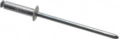 RivetKing - Dome Head Aluminum Peel Blind Rivet - Steel Mandrel, 1/8" to 0.275" Grip, 0.255" Head Diam, 0.129" Max Hole Diam, 0.472 to 0.511" Length Under Head, 1/8" Body Diam - Exact Tooling