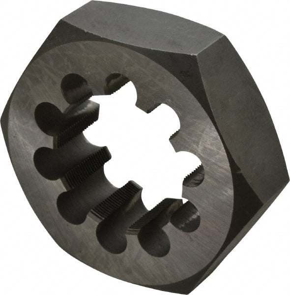 Interstate - 2-1/2 - 16 UNS Thread, 4-1/2" Hex, Right Hand Thread, Hex Rethreading Die - Carbon Steel, 1-1/2" Thick - Exact Tooling