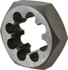 Interstate - 2-18 UNS Thread, 3-1/2" Hex, Right Hand Thread, Hex Rethreading Die - Carbon Steel, 1-1/4" Thick - Exact Tooling